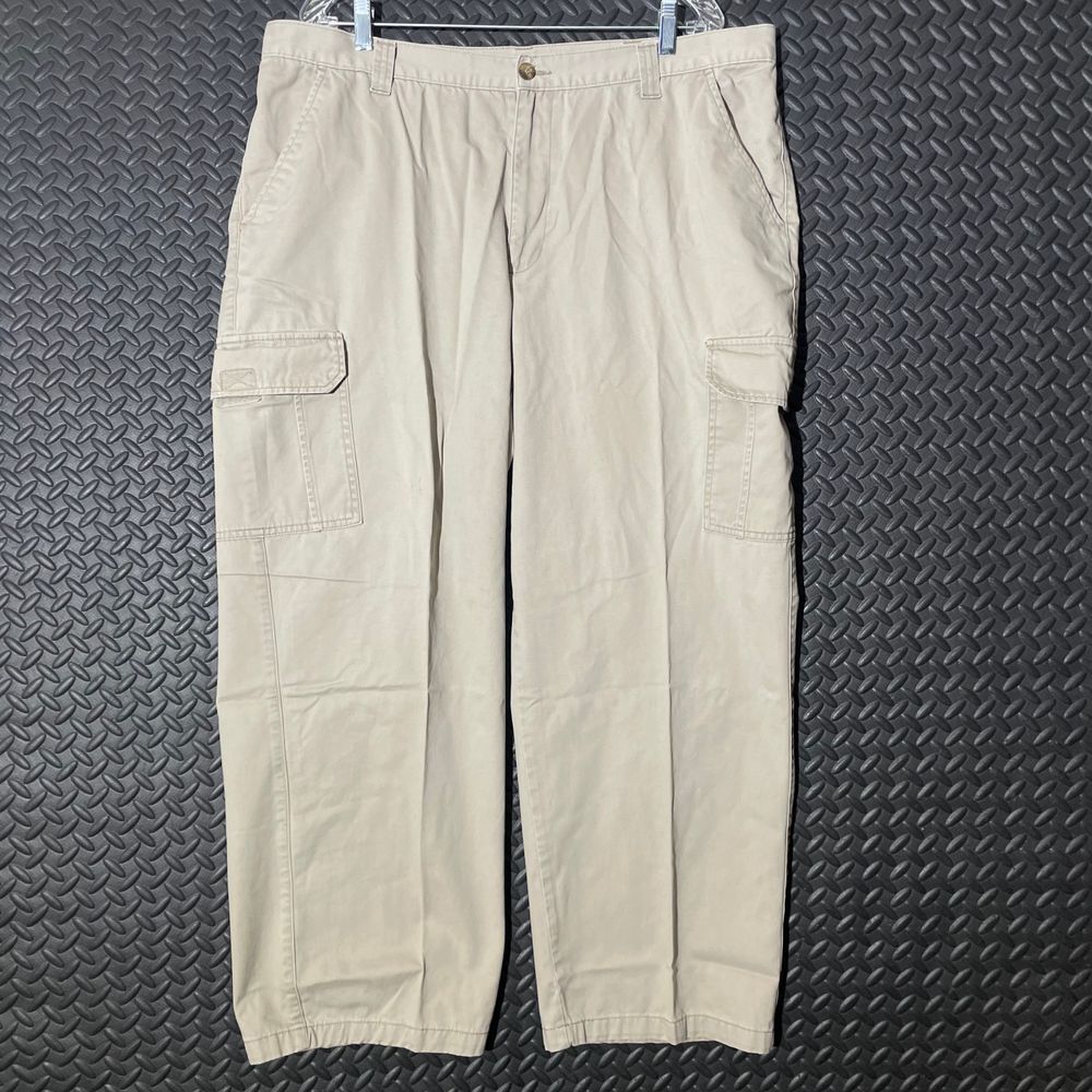 Vintage Y2K Chaps Cargo Khaki Tan‎ Casual Wear Pants Men's Size 40x30